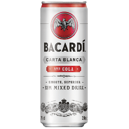 bacardi cola 25cl blik