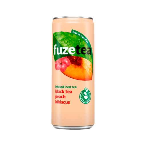 fuze tea peach 25cl blik